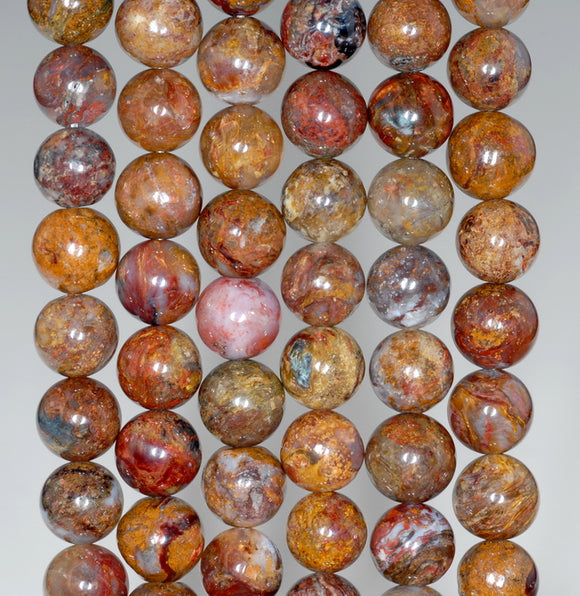 10-11MM Golden Pietersite Gemstone Grade AA Round Loose Beads 7.5 inch Half Strand (80003575-A81)