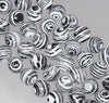 11-12MM Black White Zebra Matrix Turquoise Gemstone Round Loose Beads 15.5 inch Full Strand (80003580-A171)