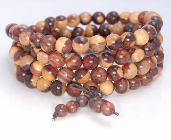 6MM Yellow Brown Sandalwood Round Loose Beads 25 inch (80003616-W3)