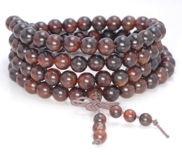 8MM Dark Purple Sandalwood Round Loose Beads 34 inch (80003656-W5)