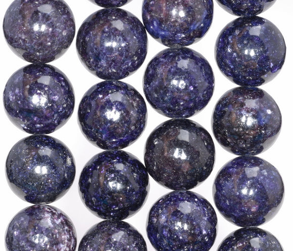13-14MM Dark Purple Lepidolite Gemstone Grade AA Round Loose Beads 7 inch Half Strand (80003780-B93)
