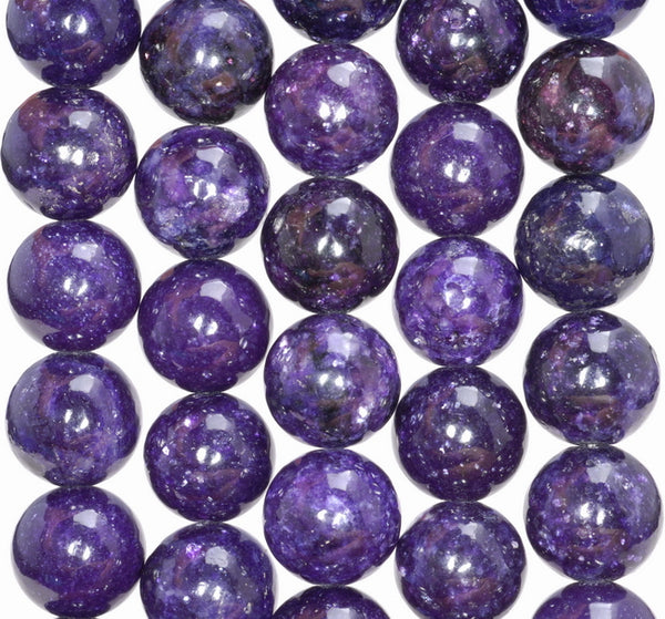 15MM Purple Lepidolite Gemstone Grade AAA Round Loose Beads 7 inch Half Strand (80003781-B93)