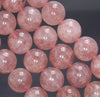 10-11MM Red Strawberry Lepidocrocite Quartz Gemstone Grade A Round Loose Beads 7.5 inch Half Strand (80003820-B100)