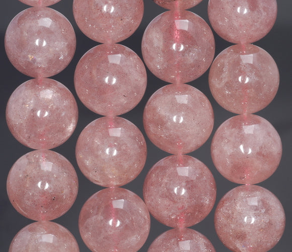 13-14MM Red Strawberry Lepidocrocite Quartz Gemstone Grade A Round Loose Beads 8.5 inch Half Strand (80003833-B100)