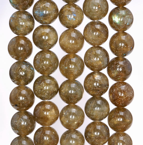 10MM Brown Labradorite Gemstone Round Loose Beads 15.5 inch Full Strand (80003909-B99)
