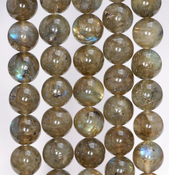 12MM Brown Labradorite Gemstone Round Loose Beads 15.5 inch Full Strand (80003911-B99)