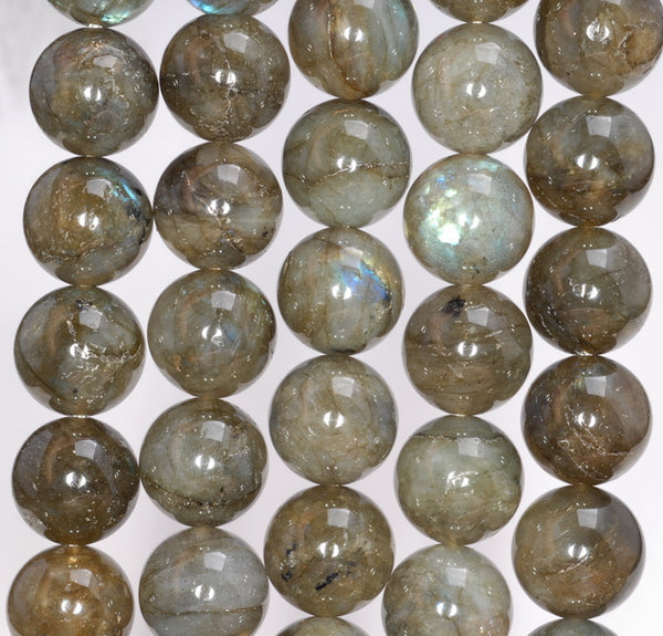 12MM Brown Labradorite Gemstone Round Loose Beads 15.5 inch Full Strand (80003913-B99)