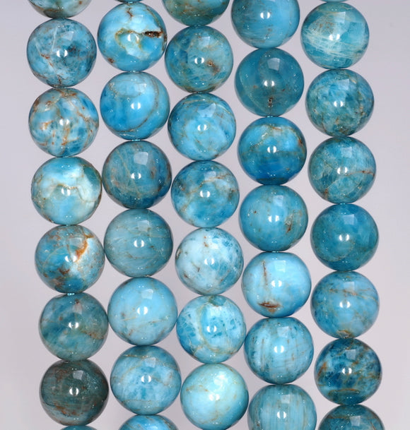 12-13MM Light Blue Apatite Gemstone Grade AB Round Loose Beads 7.5 inch Half Strand (80003967-B105)
