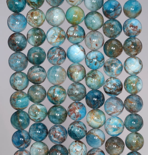 5MM White Blue Apatite Gemstone Round Loose Beads 15.5 inch Full Strand (80003976-B98)