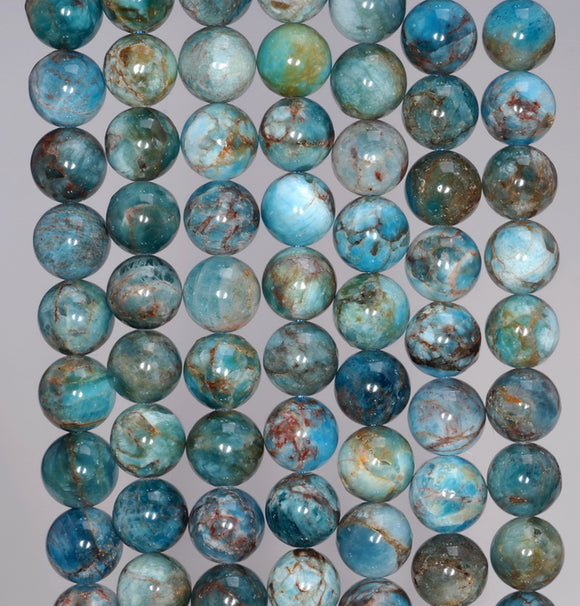 5-6MM White Blue Apatite Gemstone Round Loose Beads 15.5 inch Full Strand (80003978-B98)