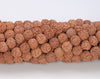 7MM Natural Rudraksha Bodhi Seed Round Loose Beads 30 inch (80004030-W12)