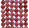 7-8mm Rare Auralite 23 Cacoxenite Grade AA Red Purple Pink Meditation Quartz Round Loose Beads 7 inch Half Strand (80005116-456)
