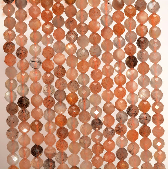 3MM Multi Color Sunstone Gemstone Grade AAA Micro Faceted Round Loose Beads 15.5 inch Full Strand (80006520-A204)