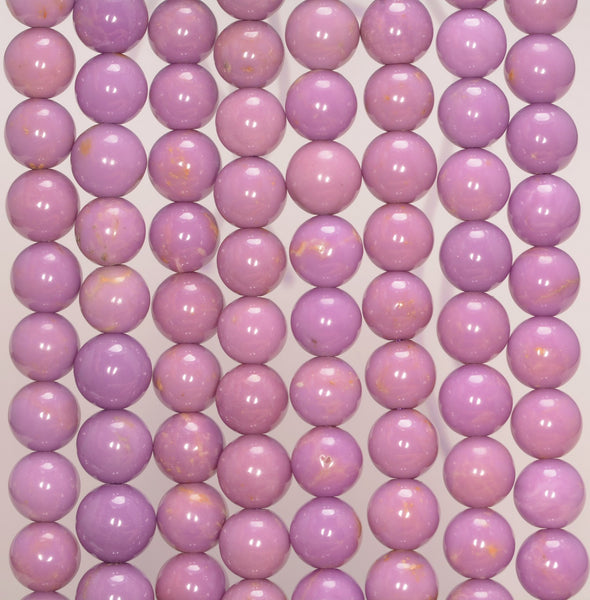 7-8MM Genuine Phosphosiderite Gemstone Grade A Purple Round Loose Beads 15.5 inch Full Strand (80009652-A176)