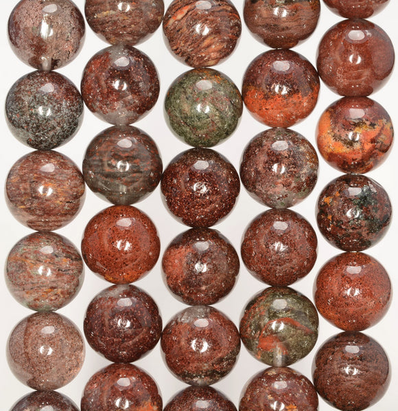 10-11MM Dark Brown Phantom Quartz Gemstone Grade A Round Loose Beads 7.5 inch Half Strand (80009696-A178)