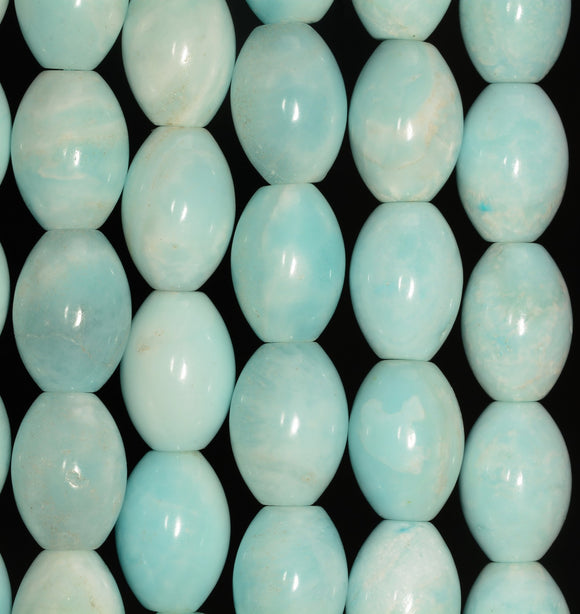 14x10MM Genuine Light Blue Hemimorphite Gemstone Grade AAA Barrel Drum Loose Beads 7.5 inch Half Strand (80009900-A187)
