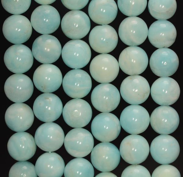 8MM Genuine Light Blue Hemimorphite Gemstone Grade AA Round Loose Beads 15.5 inch Full Strand (80009914-A188)