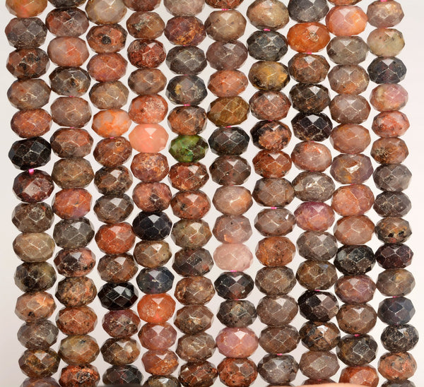 5x4MM Ruby Gemstone Micro Faceted Rondelle Loose Beads 15 inch Full Strand (80009958-A203)