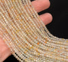 4x3MM Yellow White Genuine Topaz Gemstone Grade AAA Micro Faceted Rondelle Loose Beads 15.5 inch Full Strand (80009975-A202)