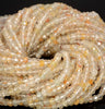 4x3MM Yellow White Genuine Topaz Gemstone Grade AAA Micro Faceted Rondelle Loose Beads 15.5 inch Full Strand (80009975-A202)