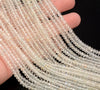 4x3MM White Topaz Gemstone Grade AAA Micro Faceted Rondelle Loose Beads 15.5 inch Full Strand (80009984-A202)