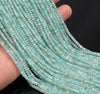 4x3MM Peru Amazonite Gemstone Grade A Micro Faceted Rondelle Loose Beads 15.5 inch Full Strand (80009994-A201)