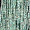 3x2MM Peru Amazonite Gemstone Grade A Micro Faceted Rondelle Loose Beads 15.5 inch Full Strand (80010007-A201)