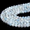 4MM Natural Aquamarine Gemstone Grade A Micro Faceted Round Loose Beads 15 inch Full Strand (80016233-P51)