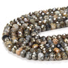 5X4MM Natural Healer’s Gold Iron Pyrite Gemstone Grade AAA Micro Faceted Rondelle Loose Beads (P37)
