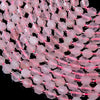 6MM Madagascar Rose Quartz Gemstone Grade AAA Faceted Prism Double Point Cut Loose Beads (D213)