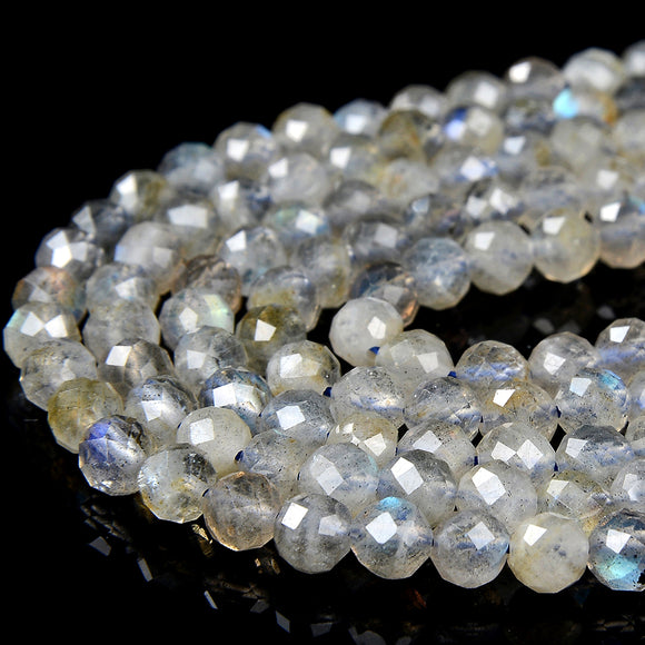 Natural Labradorite Gemstone Grade AA Micro Faceted Round 2MM 3MM 4MM Loose Beads (P69)