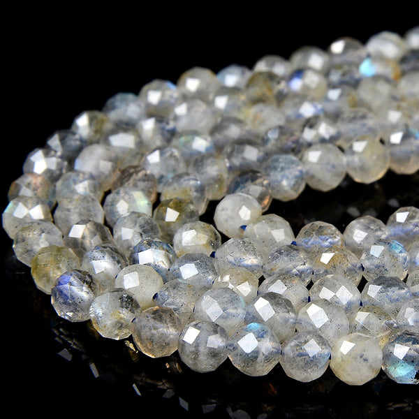 Natural Labradorite Gemstone Grade AA Micro Faceted Round 2MM 3MM 4MM Loose Beads (P69)