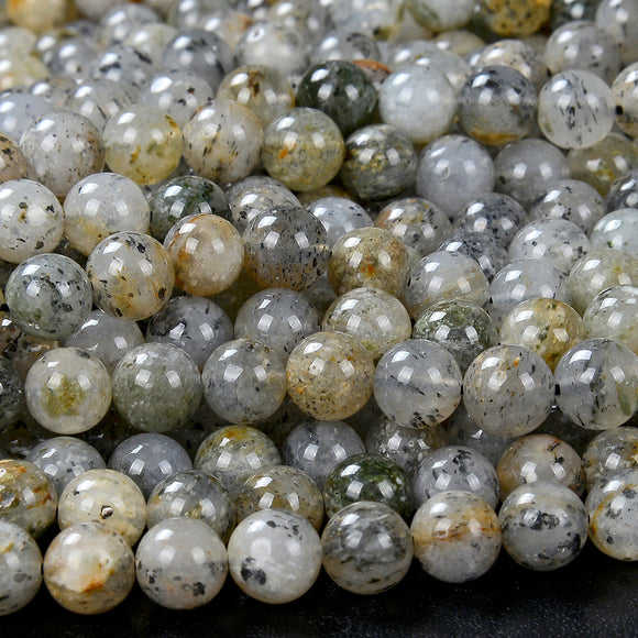Natural Rare Quartz With Biotite Mica Inclusions Gemstone Grade AA Round 6MM 7MM 8MM 9MM 10MM 11MM Loose Beads (D178)
