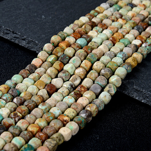 5MM Natural Turquoise Gemstone Micro Faceted Cube Loose Beads (P47)