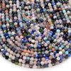 4MM Natural Multi Color Galaxy Mix Stones Gemstone Micro Faceted Round Loose Beads 15 inch Full Strand (80009405-P30)