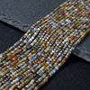 2MM Natural Brown Blue Dumortierite Gemstone Grade A Micro Faceted Diamond Cut Cube Loose Beads (P42)