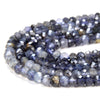 6X4MM Natural Iolite Gemstone Grade AA Micro Faceted Rondelle Loose Beads (P37)