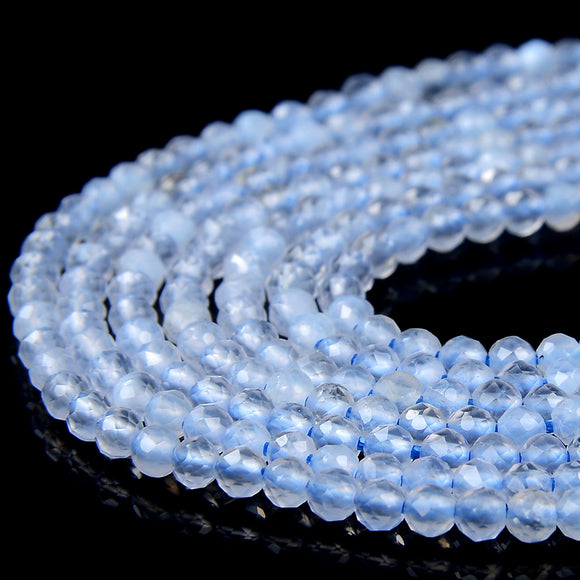 2MM Natural Chalcedony Blue Lace Agate Gemstone Grade AAA Micro Faceted Round Loose Beads 15 inch Full Strand (80016794-P64)