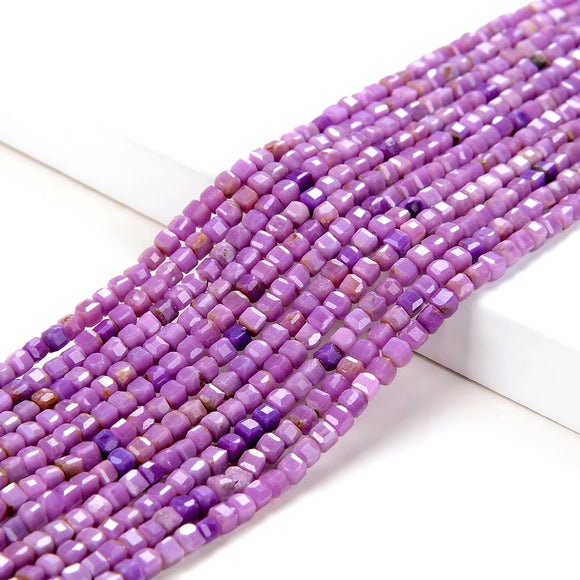 2MM Natural Phosphosiderite Gemstone Grade AA Micro Faceted Diamond Cut Cube Loose Beads (P43)