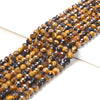 6MM Natural Cognac Yellow Tiger Eye Gemstone Grade A Micro Faceted Round Loose Beads 15 inch Full Strand (80016347-P58)