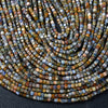 2MM Natural Brown Blue Dumortierite Gemstone Grade A Micro Faceted Diamond Cut Cube Loose Beads (P42)