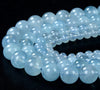 Natural Aquamarine Gemstone Grade AAA Round 6MM 7MM 8MM 9MM 10MM 11MM 12MM 13MM 14MM 15MM Loose Beads (D122)