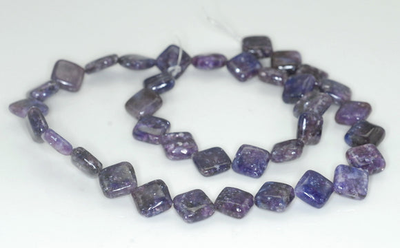 12X12mm Light Purple Lepidolite Gemstone Grade AA Square Diamond Loose Beads 16 inch Full Strand (90188358-671)