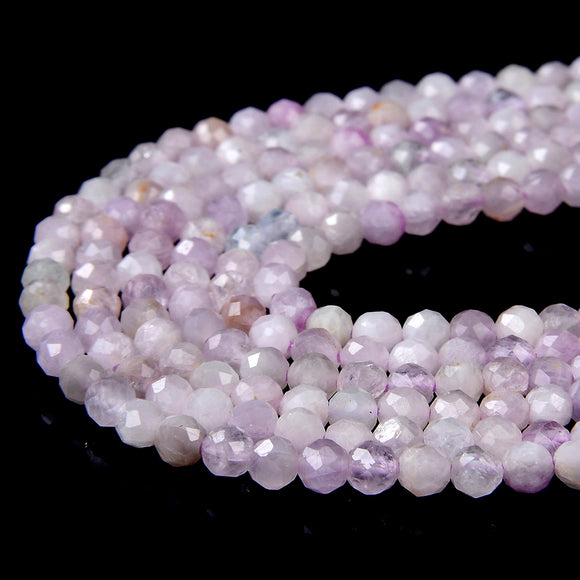 3MM Natural Kunzite Gemstone Grade AAA Micro Faceted Round Loose Beads 15 inch Full Strand (80009195-P25)