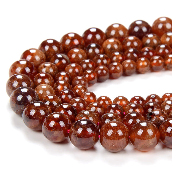 Natural Hessonite Garnet Gemstone Grade AA Round 5MM 6MM 7MM 9MM Loose Beads (D209)