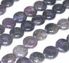 12mm Dark Purple Lepidolite Gemstone Grade AB Flat Round Loose Beads 8 inch Half Strand (90187865-655)