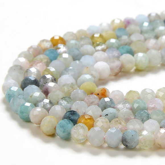 4MM Natural Morganite Gemstone Grade AA Micro Faceted Round Loose Beads 15 inch Full Strand (80016238-P51)