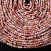 2MM Natural Argentina Rhodochrosite Gemstone Grade AA Micro Faceted Diamond Cut Cube Loose Beads (P39)