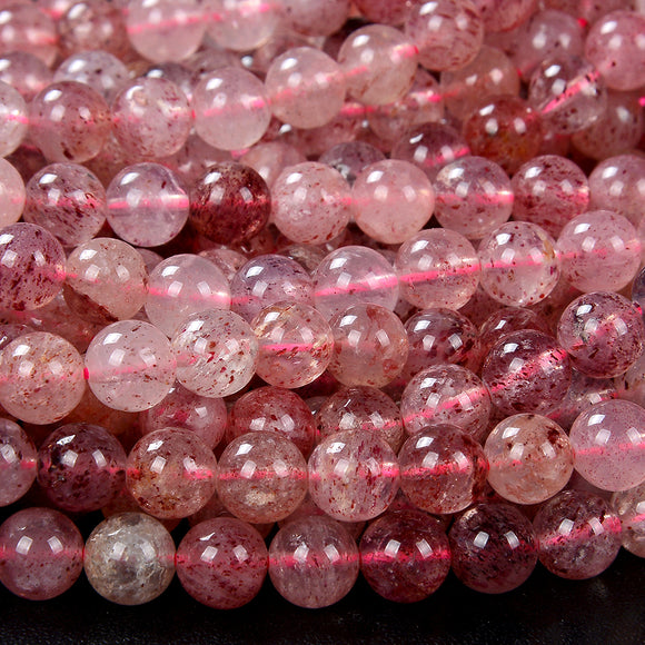 Natural Strawberry Lepidocrocite Quartz Gemstone Grade AA Round 6MM 8MM 10MM Loose Beads (D174)