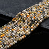 Natural Bumblebee Jasper Gemstone Grade A Micro Faceted Round 2MM 2-3MM 4MM Loose Beads 15 inch Full Strand (P78)